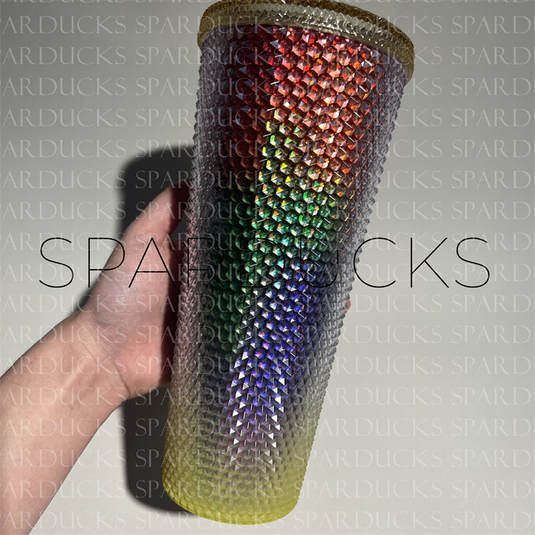 24oz China Love Rainbow Studded Cold Cup