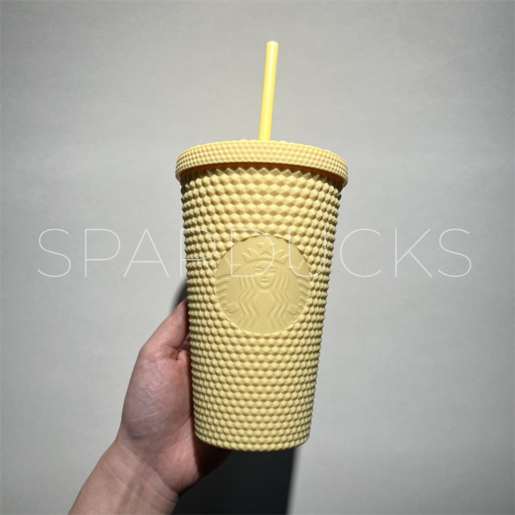 16oz Matte Yellow Studded Cold Cup