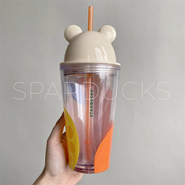 16oz Japan Summer Orange Tiger Plastic Cup