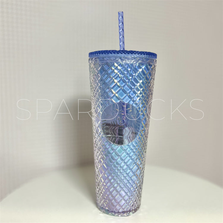 24oz Korea Blue Jeweled Cold Cup