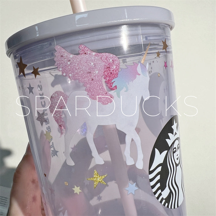 18oz Thai/HK Unicorn Plastic Cup