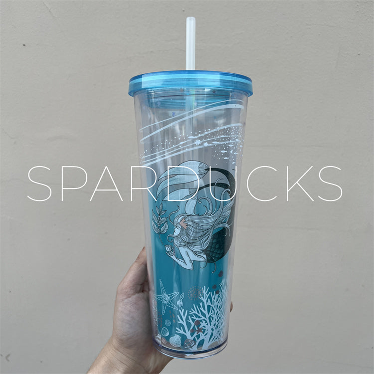 Mermaid Goddess 24oz/710ml Plastic Rare Starbucks Tumblers With