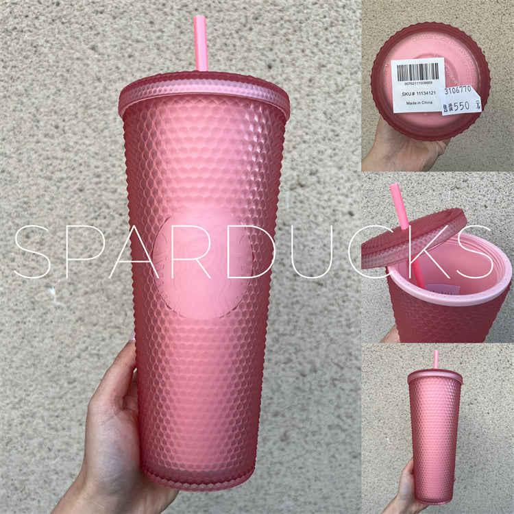 Starbucks Taiwan soft touch pink Studded 24oz cold cup