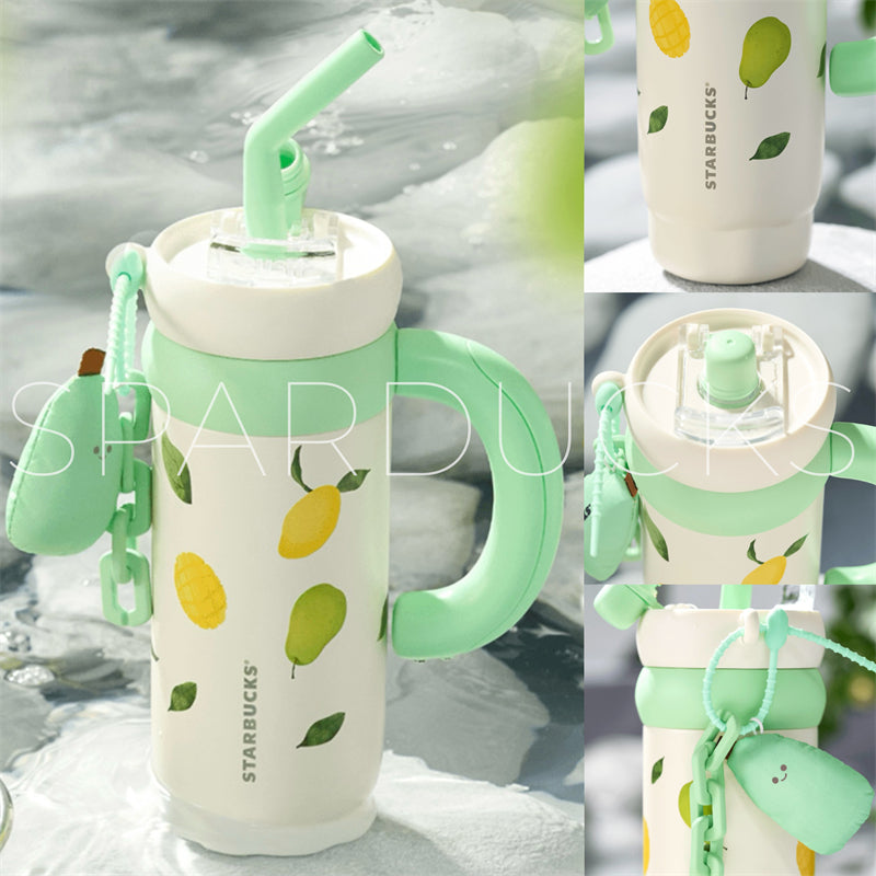 32oz Lemon Stainless Cup with Handle and ornament
