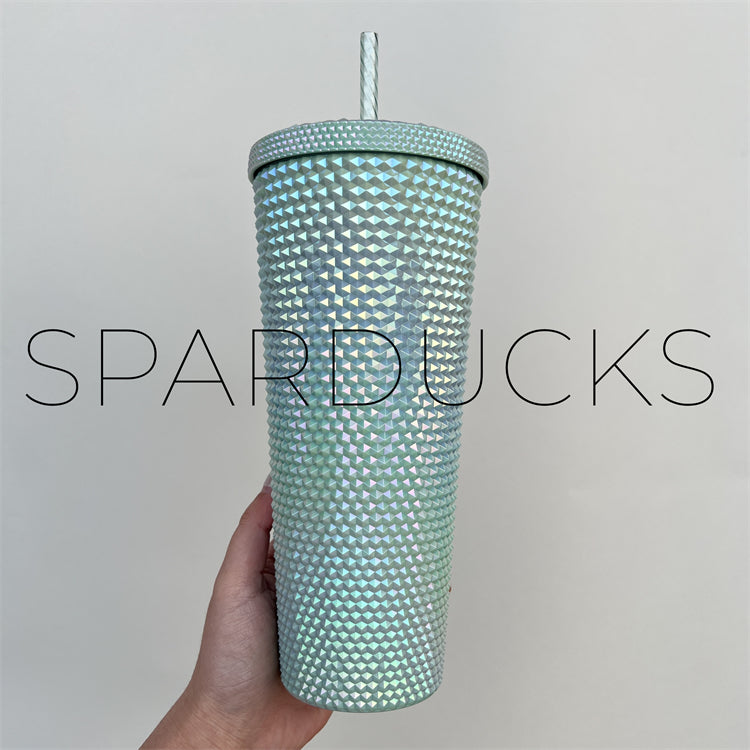 24oz Taiwan Mirror Blue Studded Cup