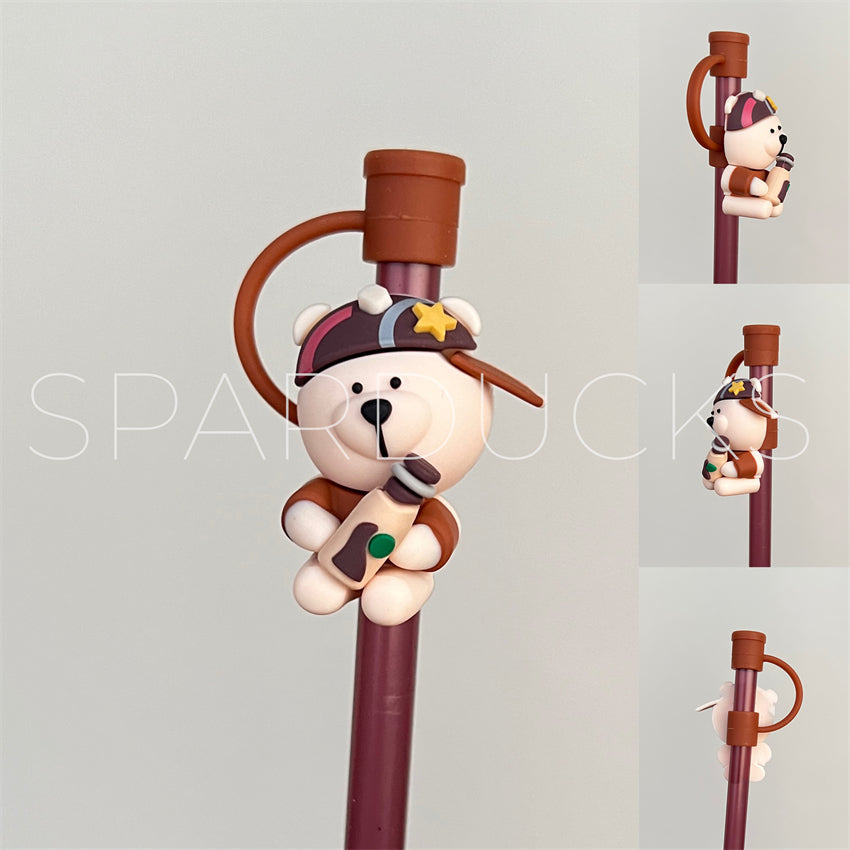 7mm Cute Straw Topper *Brown