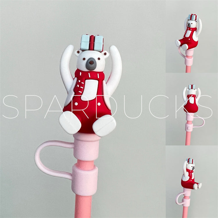 7mm Cute Straw Topper *Polar Bear