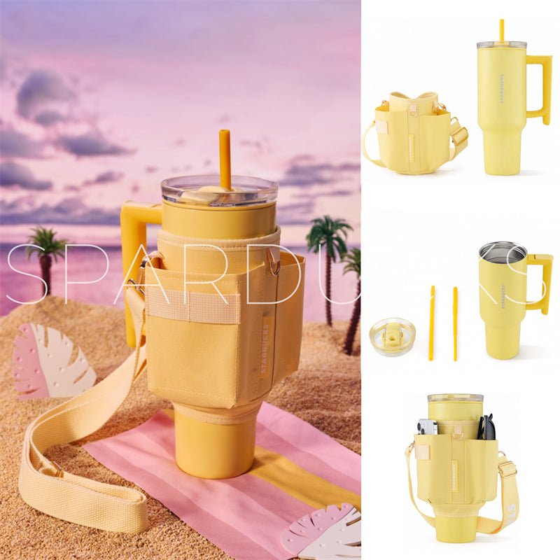 40oz China Yellow Stainless Tumbler With Accessories