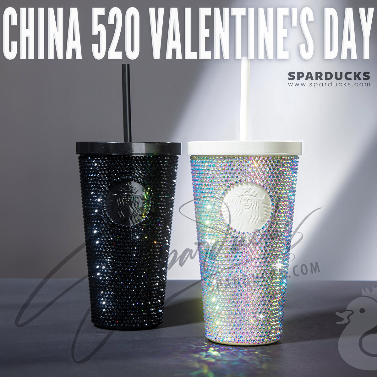 16oz China Valentine's Day rhinestone Tumbler