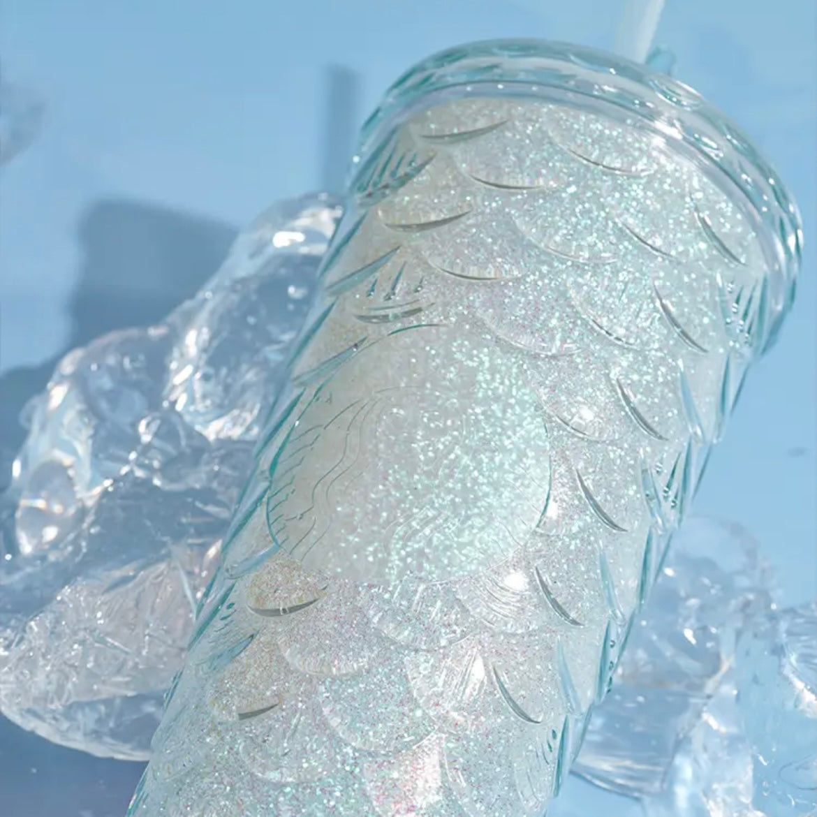 24oz China Blue Scales Cup