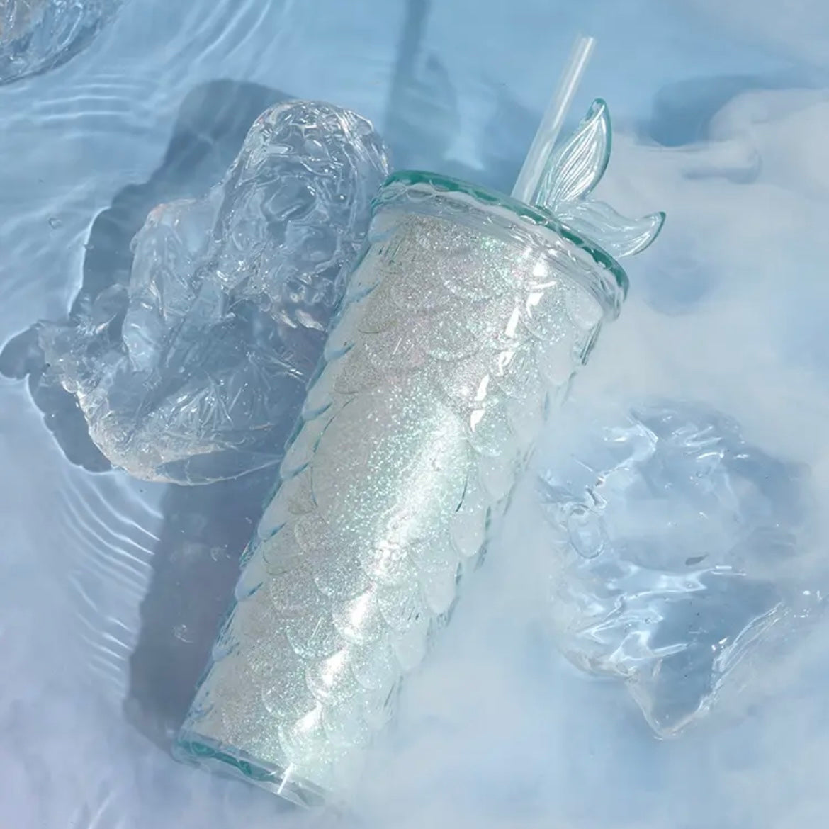 24oz China Blue Scales Cup