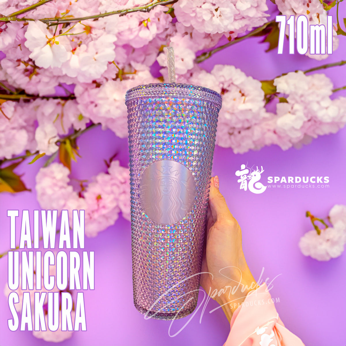 24oz Taiwan 2024 Sakura Studded Cup