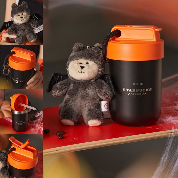 16oz Halloween Stainless Tumbler with Bat Bear