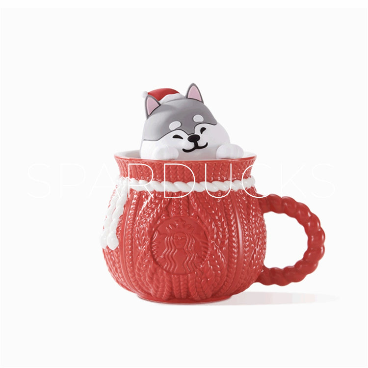 18oz Red Mug with Husky Lid