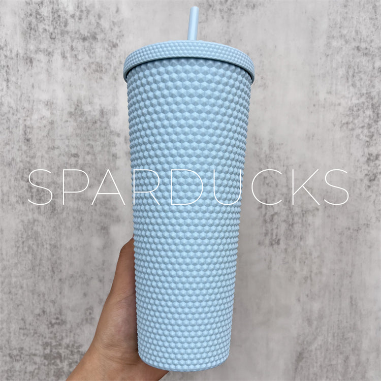 24oz Singapore Matte Blue Studded Cup