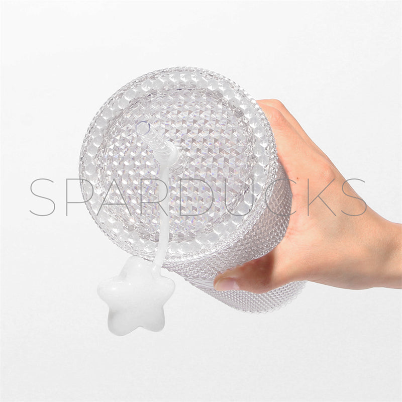 24oz Japan Clear Studded Cup with Topper