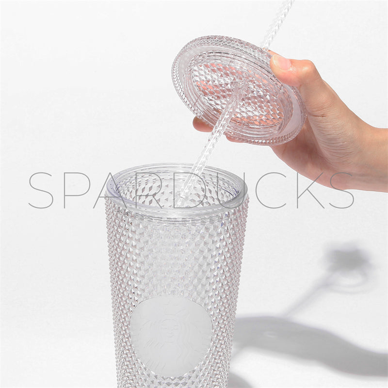 24oz Japan Clear Studded Cup with Topper