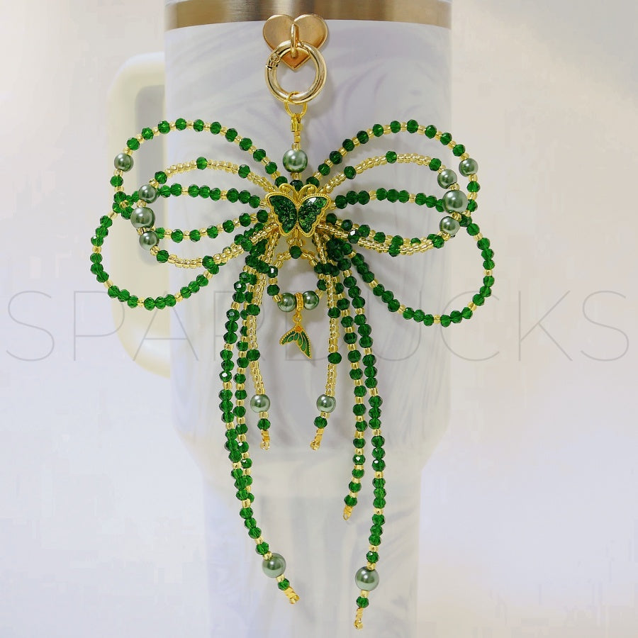 Tumbler Charm - Lush Green Bow