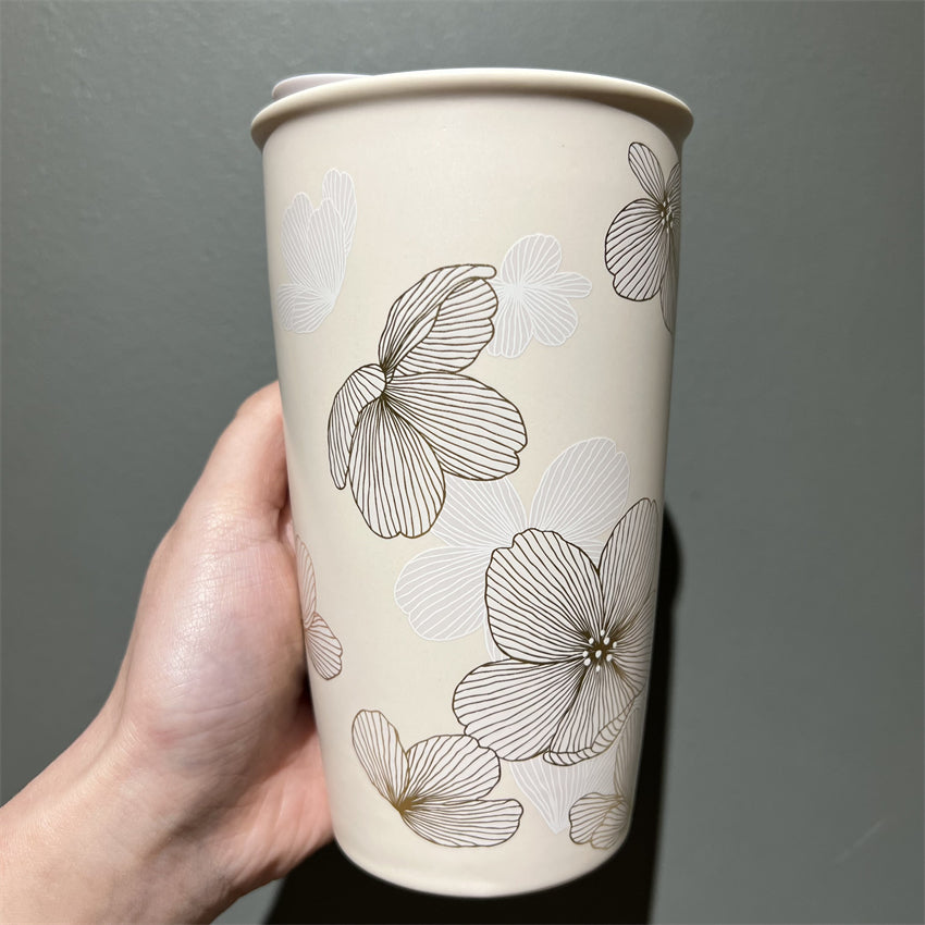 12oz Taiwan 2022 Sakura Double Wall Ceramic Tumbler