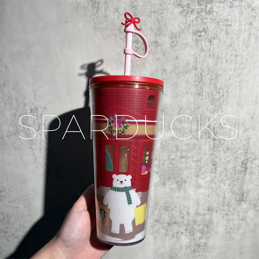 16oz Taiwan X'mas Bear Plastic Cup