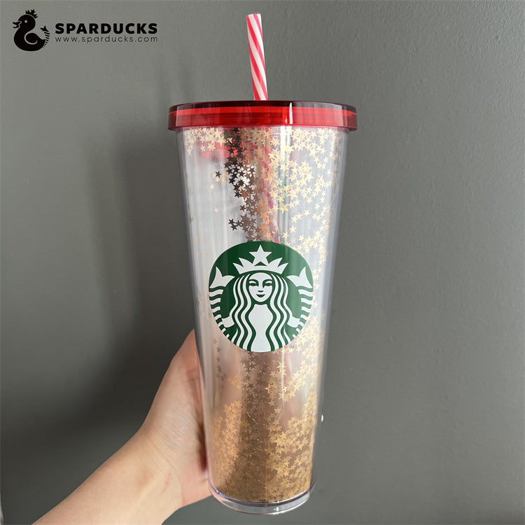 24oz Korea 2019 X'mas Gold Sequins Cold Cup