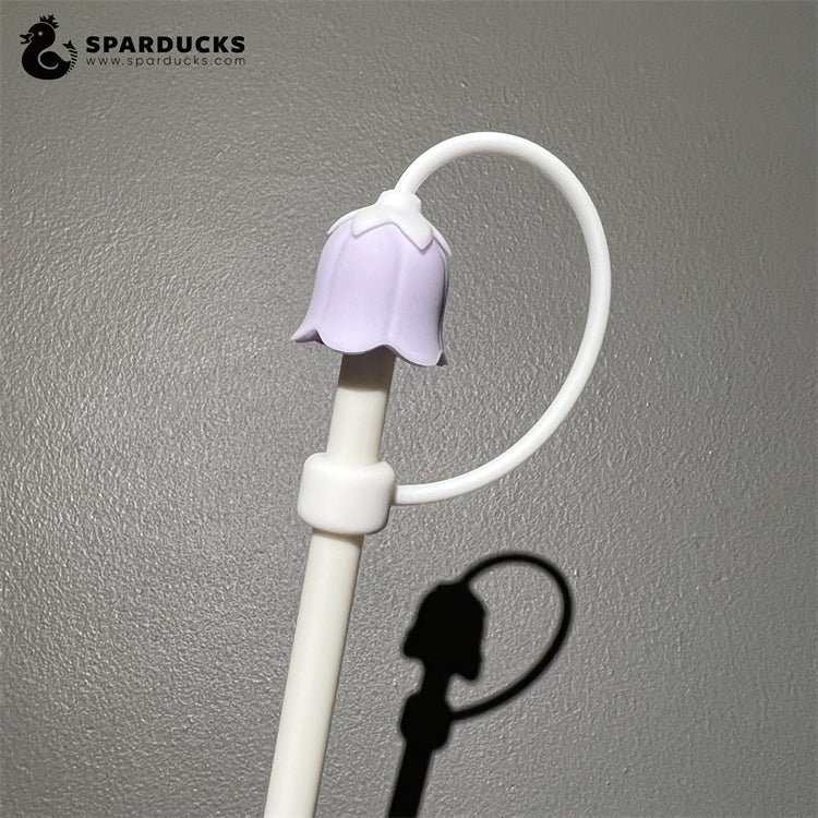 7mm Cute Straw Topper *Purple Lily