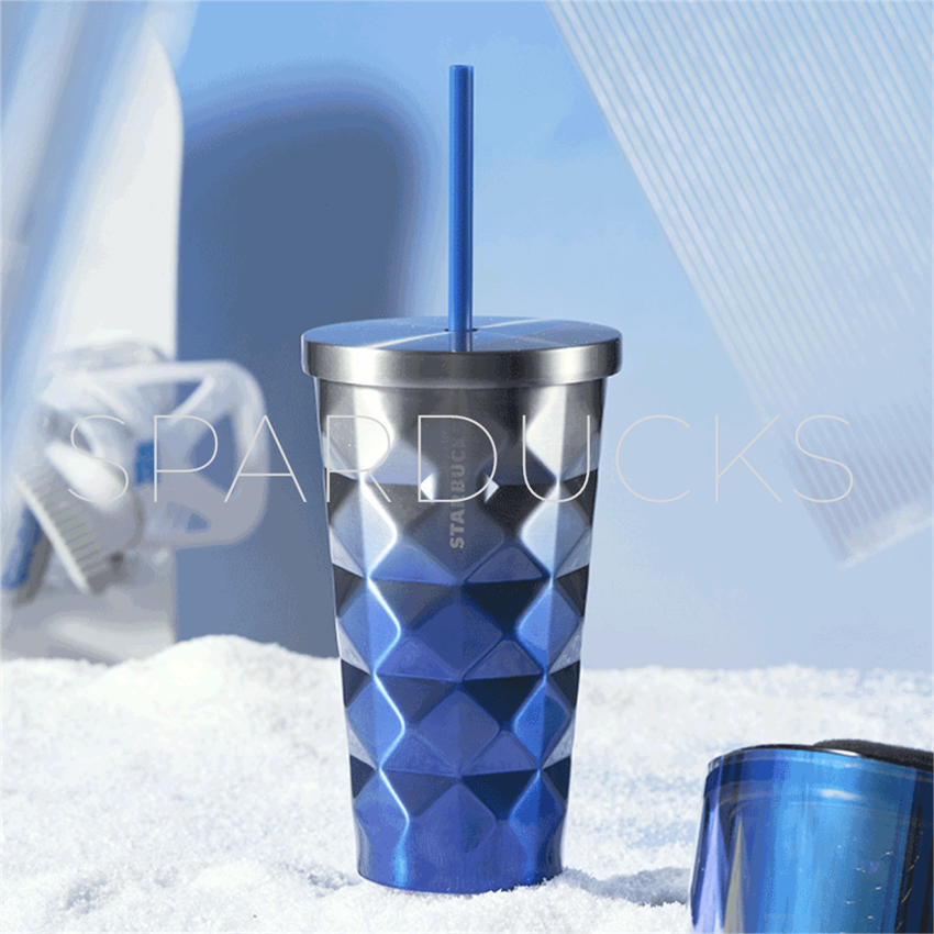 16oz China Blue Gradient Pineapple SS Tumbler