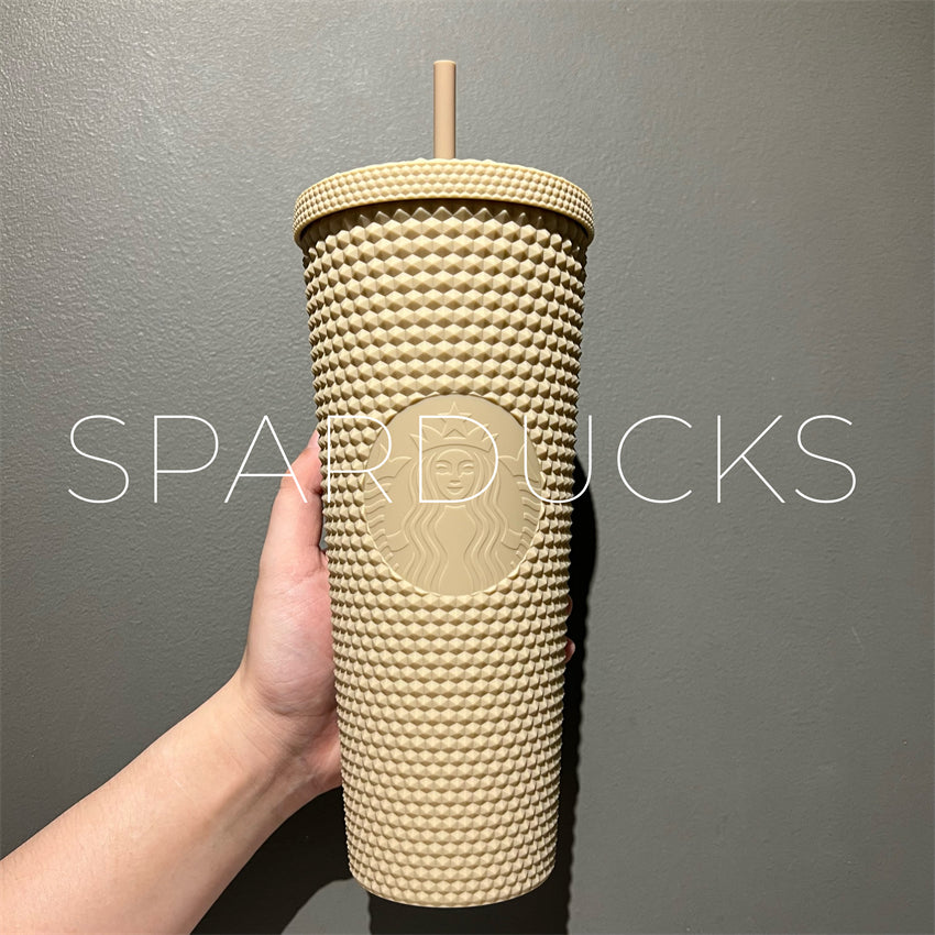 New China Starbucks 2022 Summer Matte White Studded 24oz Tumbler Straw Cup