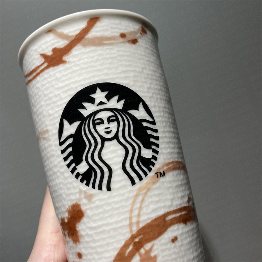12oz China 2017 Coffee Stains Double Wall Ceramic