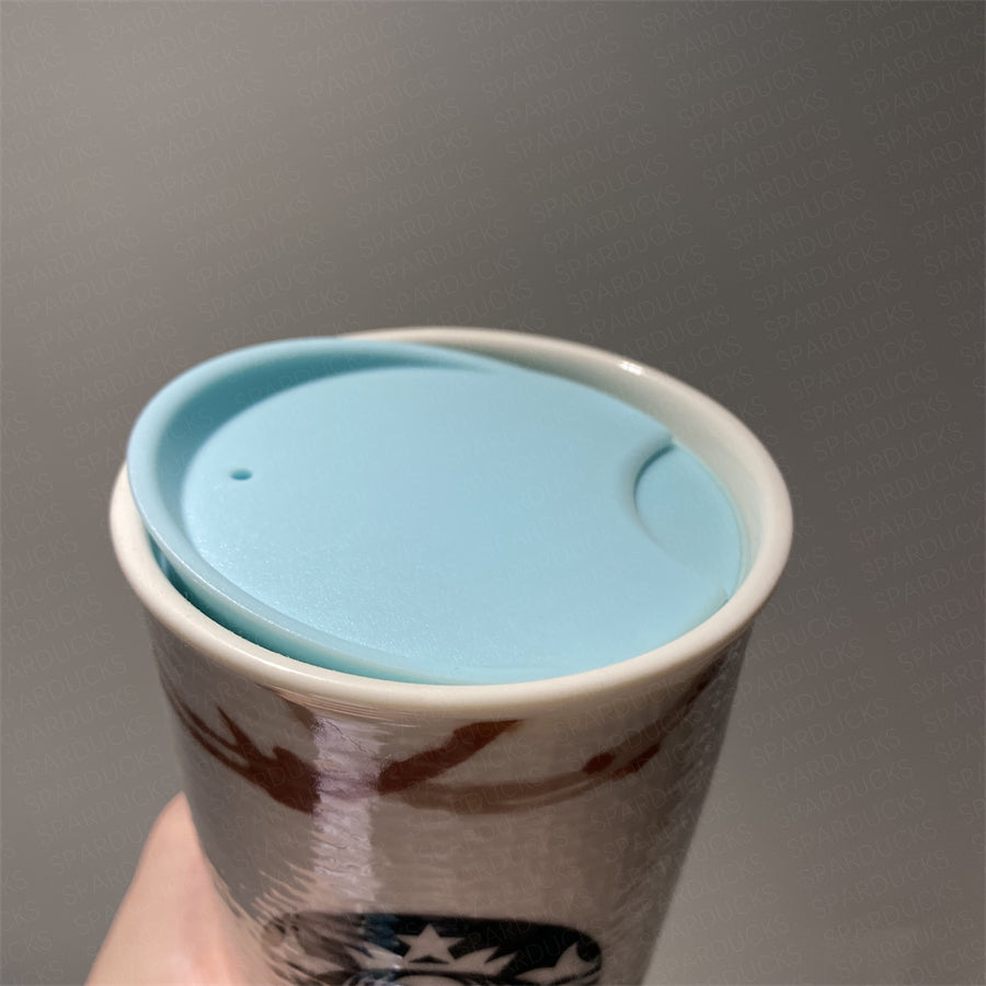 12oz China 2017 Coffee Stains Double Wall Ceramic