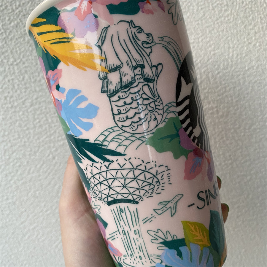 12oz Singapore Double Wall Ceramic Tumbler