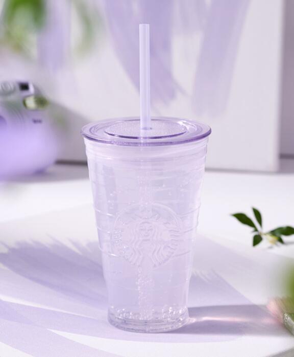 16oz China Purpe Glass with Straw