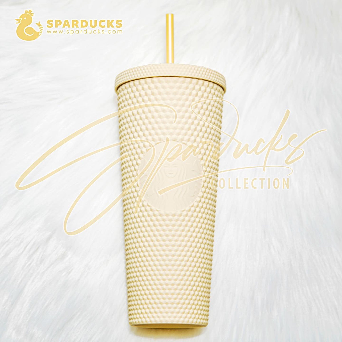 24oz China Butter Yellow Matte Studded Cup