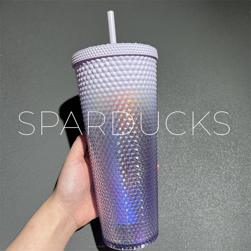 24oz China Purple Gradient Studded Cup