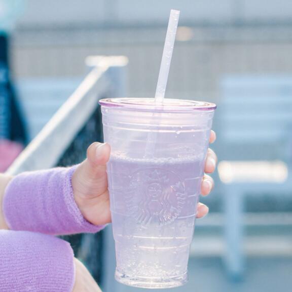 16oz China Purpe Glass with Straw