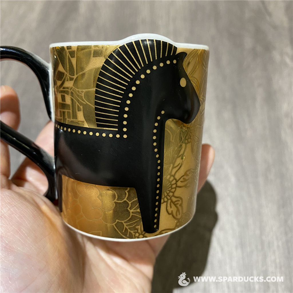 3oz Korea 2014 Blue Horse Gold Demi Mug HTF