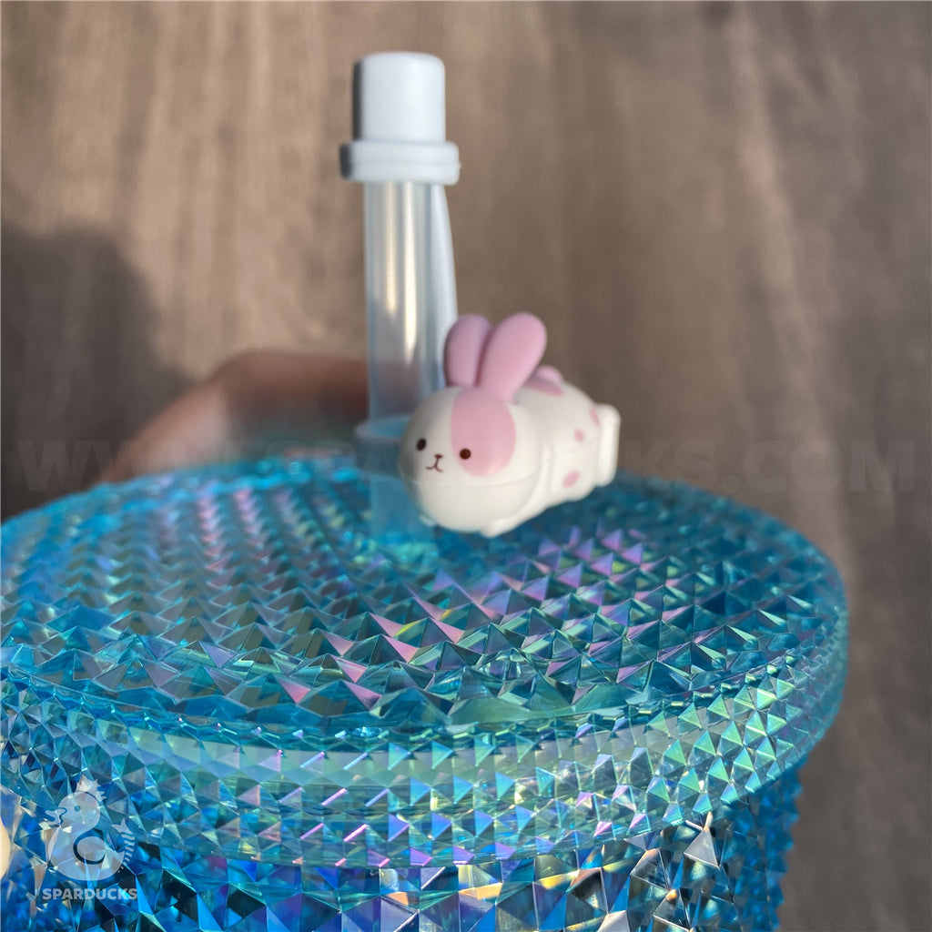 24oz China Blue Bunny Studded Tumbler