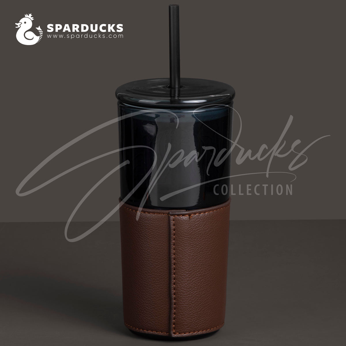 19oz China Black Siren Glass Straw Cup