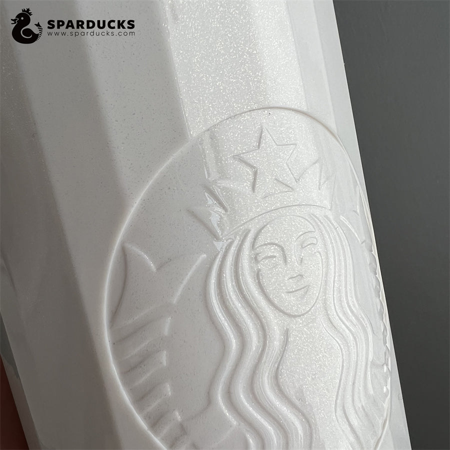 24oz China White Camellia Dome Cold Cup