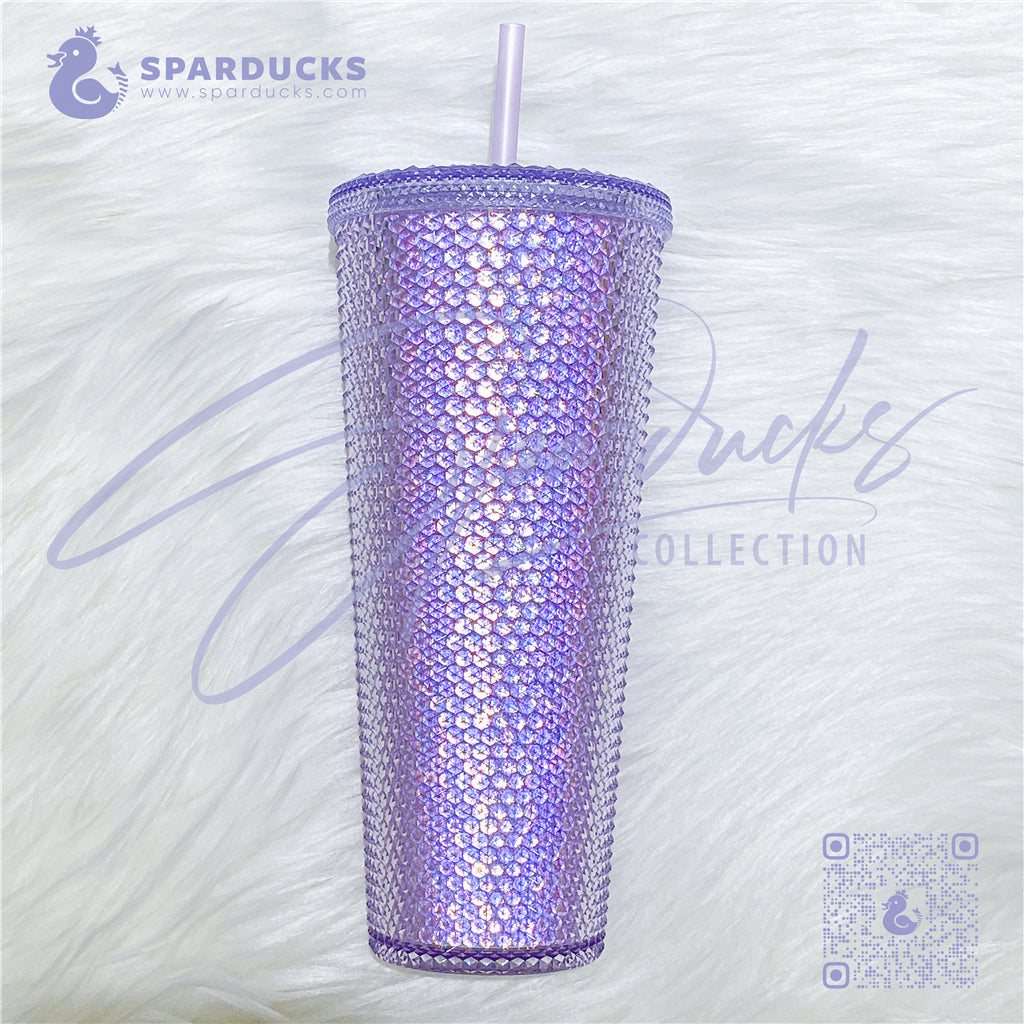 24oz China Purple Glitter Studded Tumbler