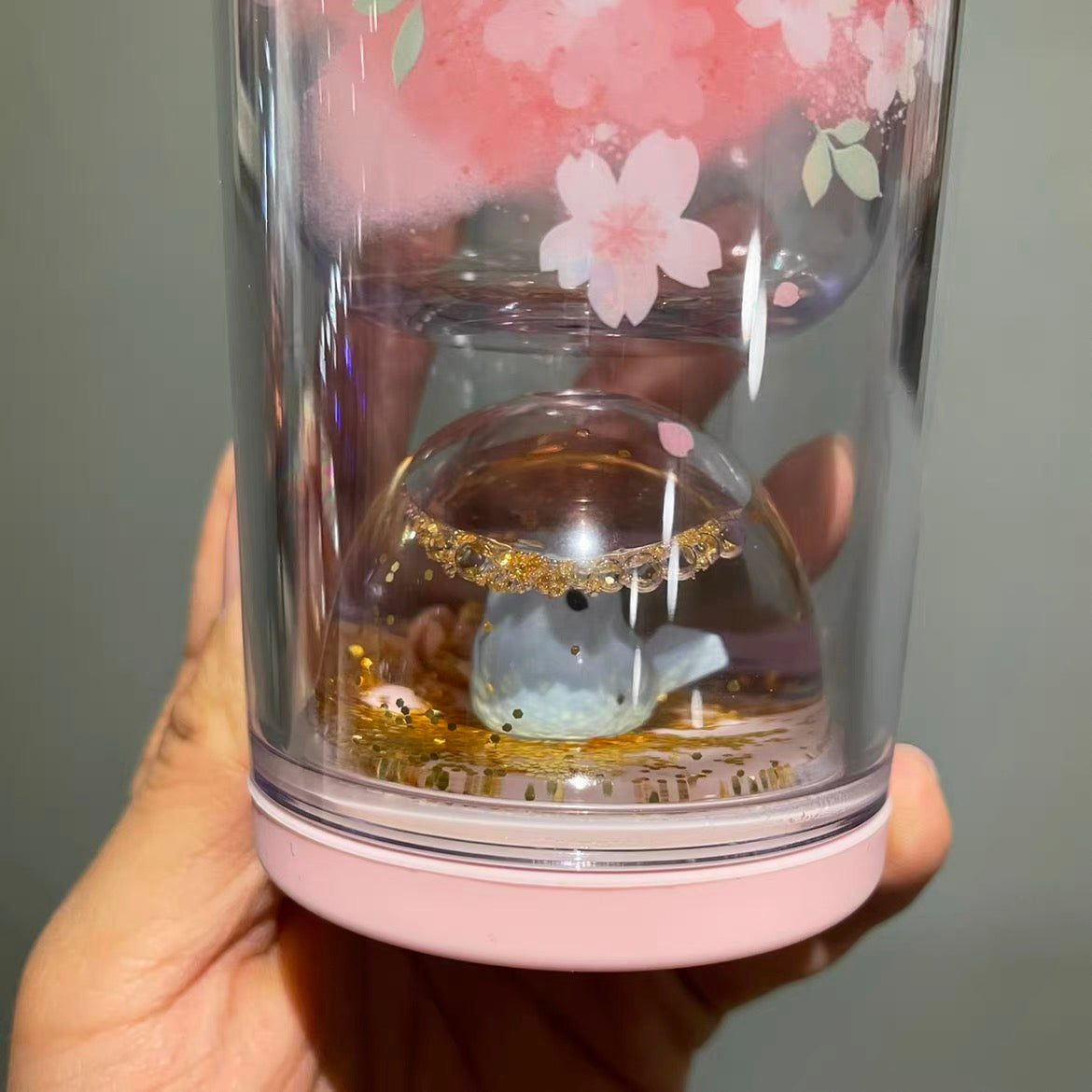12oz China Pink Sakura Plastic Tumbler