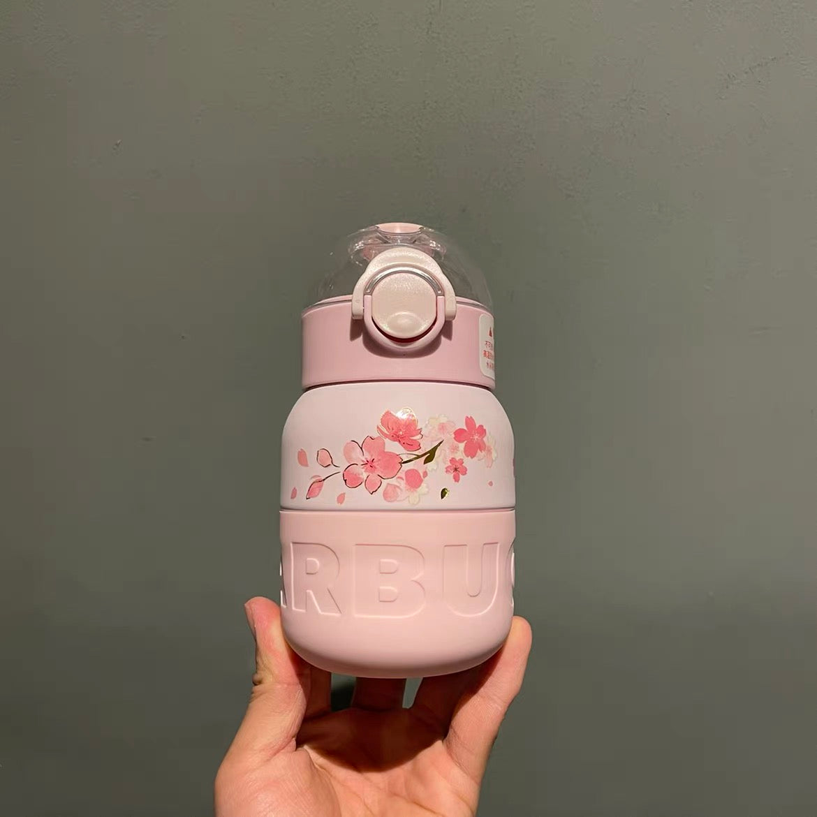 12oz China Pink Sakura SS bottle with Bag