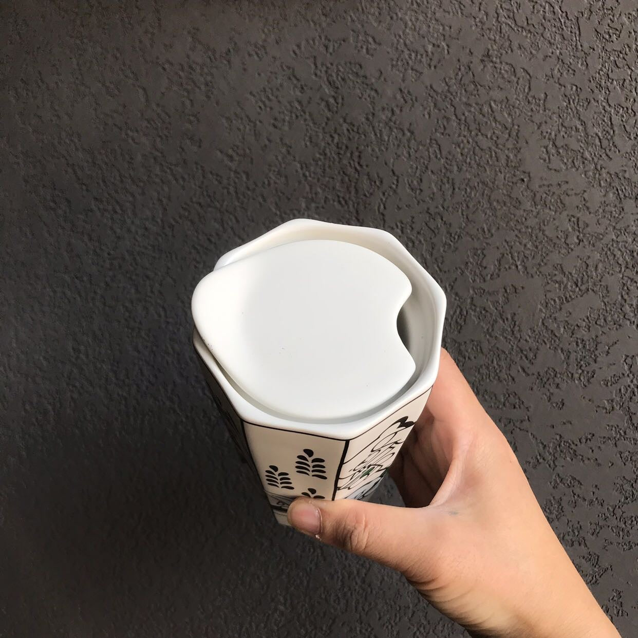 12oz China Polygon Ceramic Double Wall Tumbler