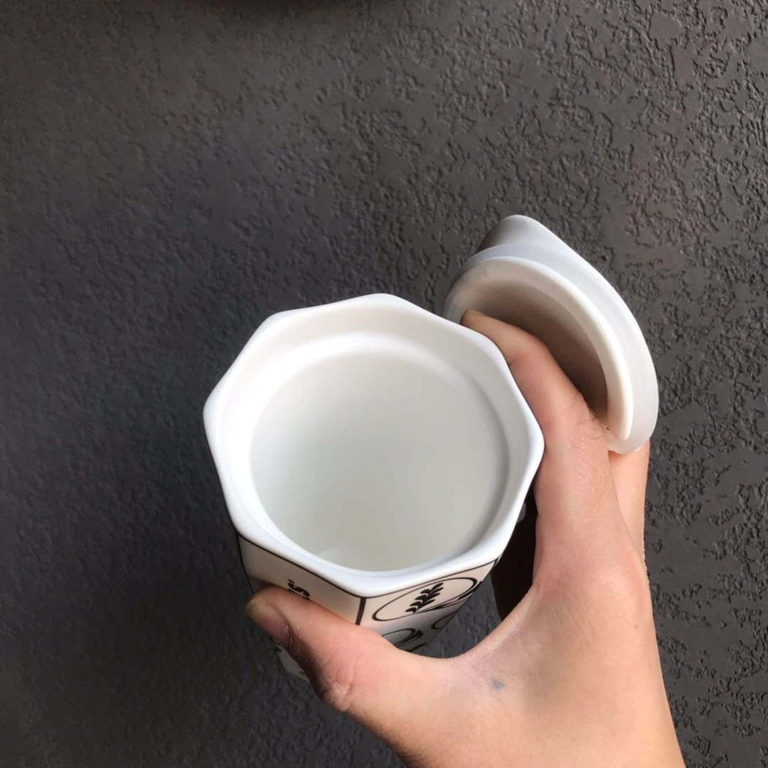 12oz China Polygon Ceramic Double Wall Tumbler