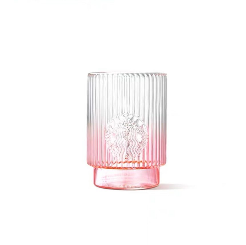 14oz China Summer Gradient Fluorescent Pink/Green Glass