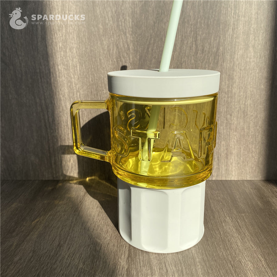 18oz China Yellow Glass with Grey Holder