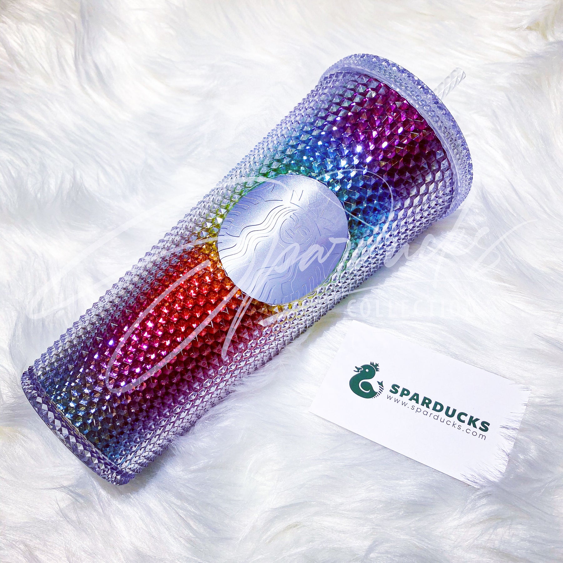 24oz Taiwan Iridescent Rainbow Studded Tumbler