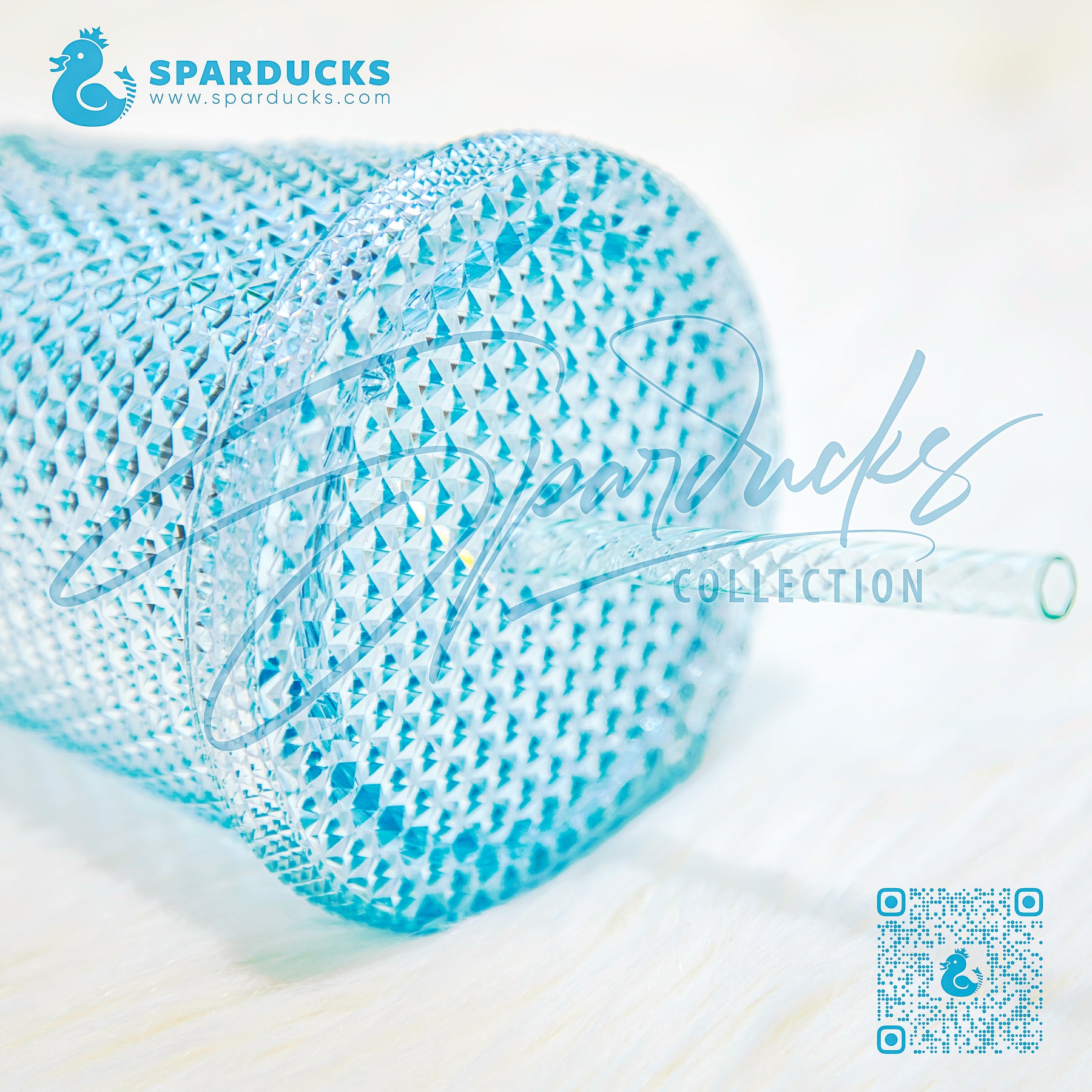 16oz Grande Japan Icy Blue Studded Tumbler