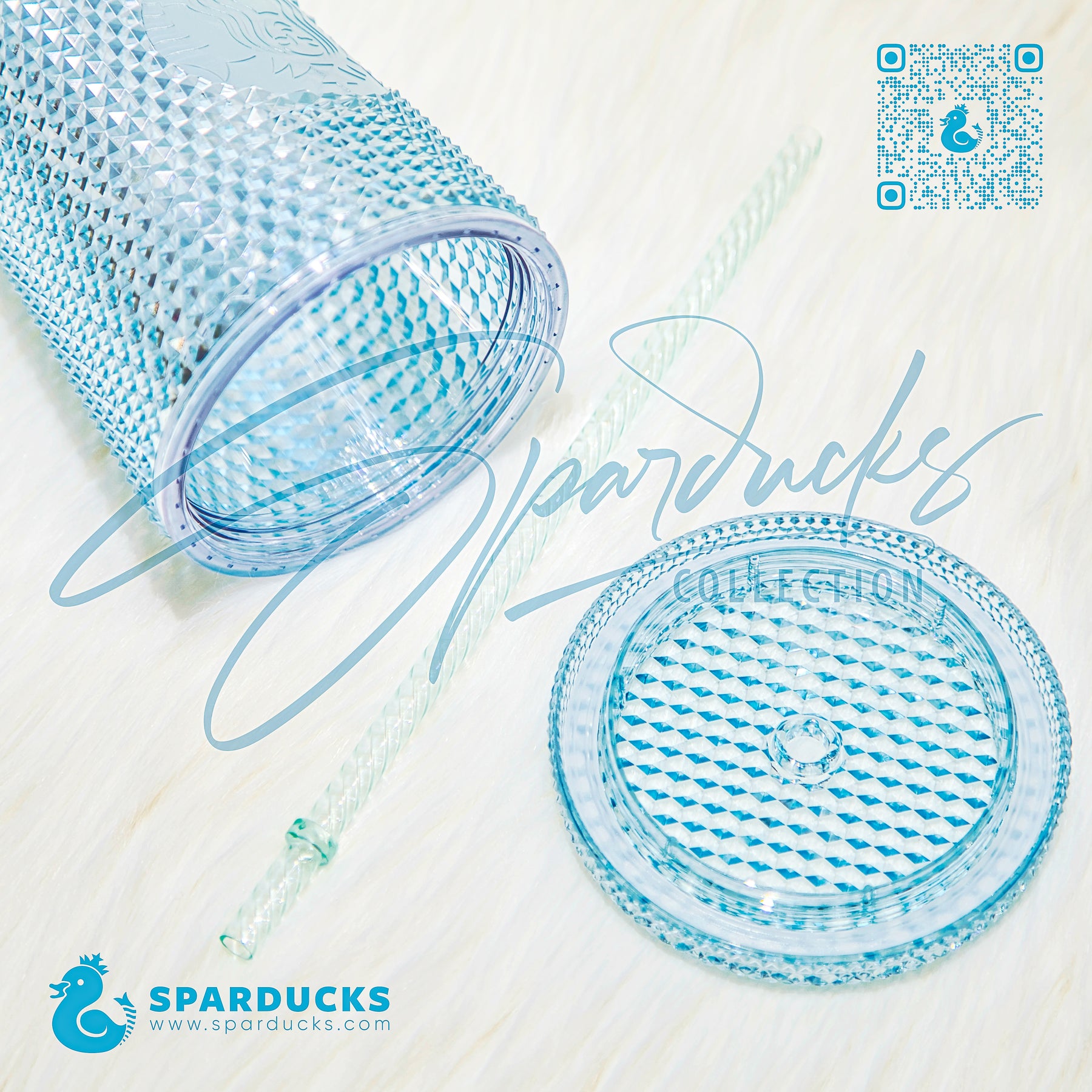 16oz Grande Japan Icy Blue Studded Tumbler
