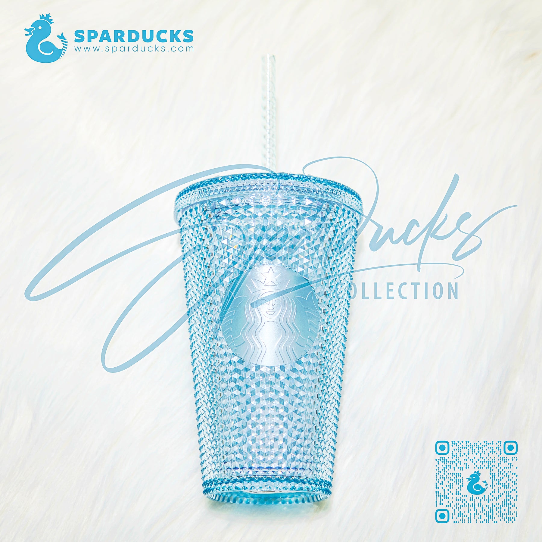 16oz Grande Japan Icy Blue Studded Tumbler